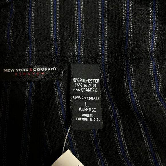 New York & Company Black and Blue Striped flare Pants - Picture 6 of 12